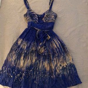 Anthropologie Blue silk dress